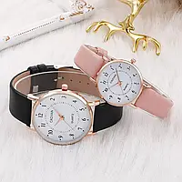 Парные наручные женские и мужские кварцевые часы Cadvan Quartz Ladies Man Watches (розовые и чёрные).