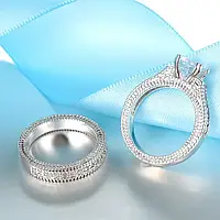 Женские обручальные серебряные кольца 2 шт 925 проба помолвочное кольцо с кубическим цирконием Wedding Rings 5