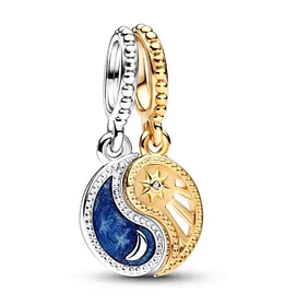 Срібний шарм-підвіска в стилі Pandora Sun&Moon шармик з цирконом 925 на браслет Пандора