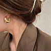 Жіночі золоті сережки-хупи Korean Fashion елегантні модні кульчики-кільця, фото 3