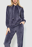 Спорт костюм женский велюровый, цвет серый, 241R060 SM_AGR