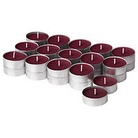 Ароматические свечи таблетки 30 шт х 3,5 часа IKEA STÖRTSKÖN ягодные/цветочные красные чайные ИКЕА