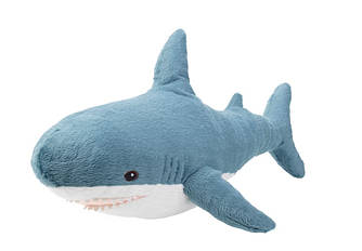 Акула 55 см IKEA BLÅHAJ м'яка дитяча плюшева  іграшка - синя акулка окуленя ІКЕА БЛОХЕЙ
