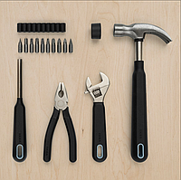 Подарунковий набір інструментів 15 предметів IKEA TRIXIG молоток ключ плоскогубці викрутка биті у валізі ІКЕА ТРІКСІГ