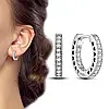 Срібні сережки-хупи "Серця" в стилі PANDORA кульчики-кільця 925 проба срібло ПАНДОРА, фото 4