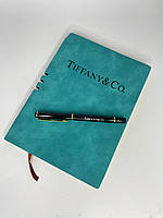 Елегантний блокнот з ручкою Tiffany & Co записник щоденник для записів планер 21*16 см