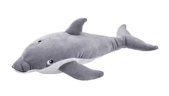 М'яка іграшка дельфін 50 см IKEA BL94VINGAD сірий плюшевий дельфін ІКЕА БЛОХЕЙ