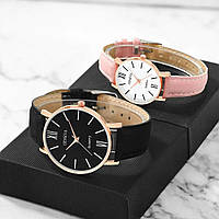 Парные наручные кварцевые женские и мужские розовые и чёрные часы + браслеты Geneva Quartz