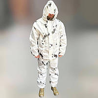 Маскировочный костюм зимний (куртка и брюки), размер универсальный, эластичные резинки, на молнии, дождевик