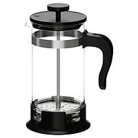 Френч-пресс 1 литр IKEA UPPHETTA стеклянный заварник для кофе и чая, заварочный чайник 1000 мл ИКЕА УППХЕТТА