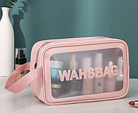 Жіноча водонепроникна косметичка WASHBAG Medium 26х15х8,5 см рожевий кейс для косметики, дорожня сумочка