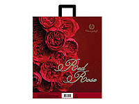 Пакет-петля 400*420 25шт Троянди на червоному ТМ ПЛАСТИК ПАК