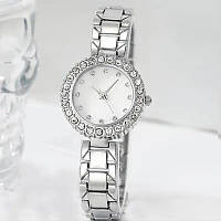 Подарочный женский набор наручные кварцевые часы Relogio Feminino цепочка с кулоном, браслет, кольцо и серьги