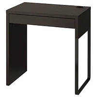 Письменный стол IKEA MICKE 73x50 см чёрно-коричневый компьютерный столик, стол для ноутбука ИКЕА МІККЕ