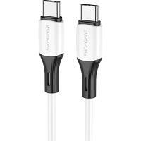 Дата кабель USB-C to USB-C 1.0m BX79 3A White BOROFONE (BX79CCW) pl