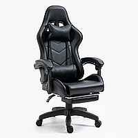 Геймерское кресло Virgo Vecotti GT Black с подставкой для ног, подушками и откидной спинкой до 120 кг