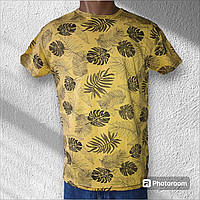 Футболка цветная мужская хлопок Турция , желтая летняя мужская футболка турецкая s m l xl xxl