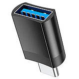 Адаптер HOCO UA17 Type-C male to USB female USB3.0 adapter Black, фото 7