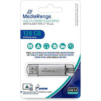 USB флеш накопитель Mediarange 128GB Silver USB 3.0 / Type-C (MR938) pl