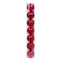 Елочная игрушка Novogod`ko 7 шт красный mix 4 см (974013) pl