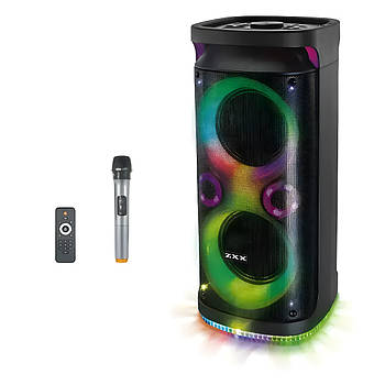 Портативна акустична система з пультом та мікрофоном ZXX-8850 8" Bluetooth колонка  з підсвічуванням