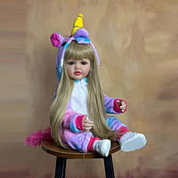Большая кукла единорожек ручной работы Reborn Baby Doll с длинными волосами
