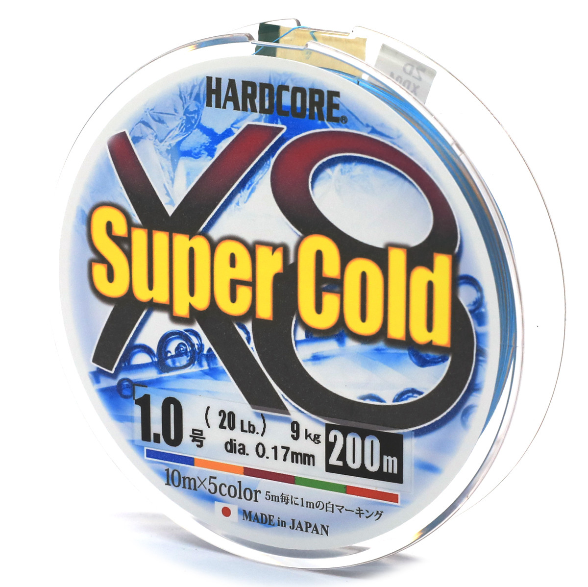 Шнур Duel Super Cold x8 200m #1.0 5Color 9kg 0.17mm