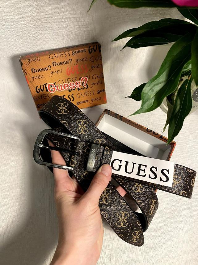 Ремінь шкіряний жіночий GUESS 35 мм. коричневий 931564