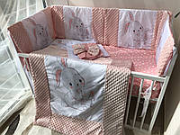 Комплект постельного белья Baby Comfort Люкс Зайка розовый 7 элементов mr