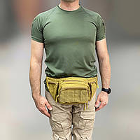Сумка тактическая на пояс или через плечо, Койот, 43 х 13 см, Оксфорд, Yakeda, сумка поясная армейская