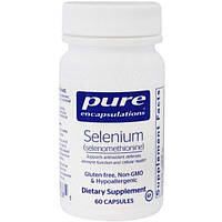 Комплекс Селен и Молибден Pure Encapsulations Selenium 60 Caps PE-00238 FT, код: 7645886