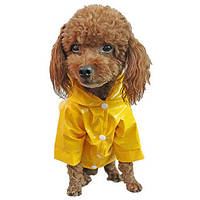Желтый дождевик для собаки RESTEQ, размер XL. Непромокаемый дождевик желтого цвета для собак. Дождевик для