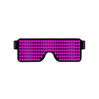 Розовые светодиодные очки RESTEQ со встроенным аккумулятором, 8 режимов работы. Светодиодные Led El очки