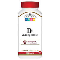 Витамин D 21st Century Vitamin D3 1000 IU 500 Tablets PZ, код: 8065778