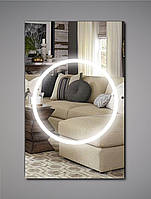 Зеркало с кольцевой передней LED подсветкой без рамы Turister Omega 100*180 (Omg100180) NL, код: 7471200