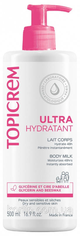 Topicrem Ultra-Moisturizing Body Milk Топікрем Молочко для тіла ультразволожувальне 500 мл. Франція