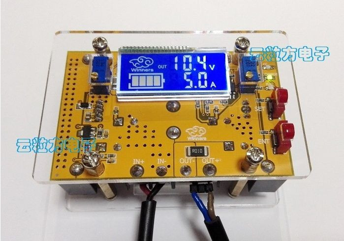 DC-DC Понижающий преобразователь c ЖК-дисплеем, IN 7-40V / OUT 1.5-35V, рег. CC/CV 10A + Корпус - фото 1 - id-p413379753