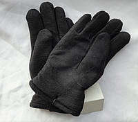 Мужские флисовые перчатки Thinsulate черные с манжетом высокое качество