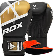Боксерские перчатки rdx f7 ego black golden 8 унций (капа в комплекте)