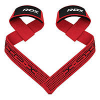 Лямки для тяги rdx s4 gym cotton gel straps red plus