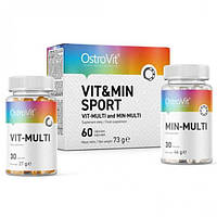 Витамины и минералы Ostrovit VitMin SPORT 60 caps * 2 pack NX, код: 8065481