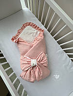 Мусліновий плед-конверт Baby Comfort бавовна 100% персиковий