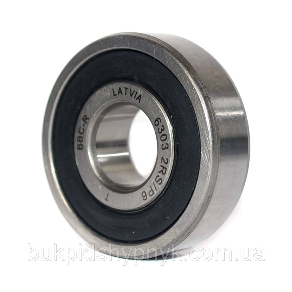 Підшипник BBC-R 6303 2RS/P6 (6303 2RS)(6303 RS)(180303)(B17-102)(0001326480)(0002394340) (17x47x14), фото 1