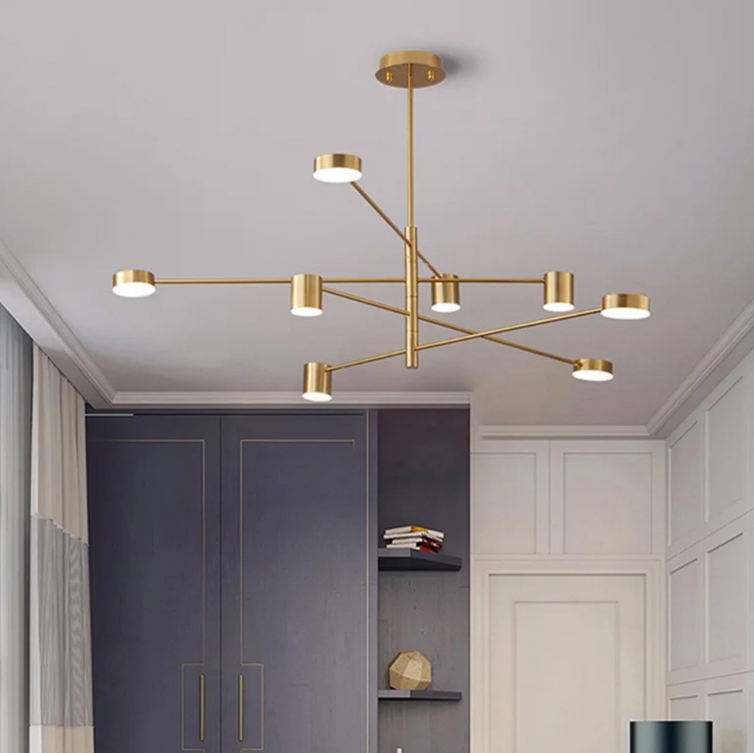 СУЧАСНА ЛАТУННА LED ЛЮСТРА FLEA З РІЖКАМИ, ЩО РЕГУЛЮЮТЬСЯ ПО ОСІ DE 31/8 AB, фото 1