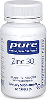 Микроэлемент Цинк Pure Encapsulations Zinc 30 mg 60 Caps PE-00252 GT, код: 7518775