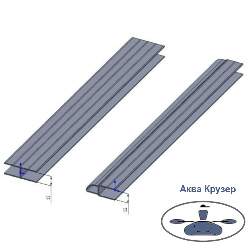 Алюминиевый профиль Н-образный (L = 75 см) для жесткого пола в надувную лодку пвх - фото 5 - id-p413418179