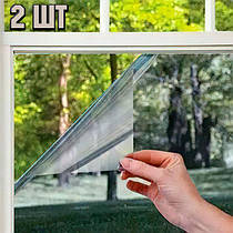 Комплект світловідбиваюча плівка на вікна від сонця 3м (срібляста) 2 штуки, сонцезахисна плівка на вікна
