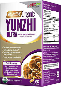 Біоактивний екстракт грибів-нутрицевтиків преміум'якості LABO Nutrition Bioactive Organic Yunzhi 90 капсул