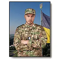 Мемориальная доска воина с флагом Украины