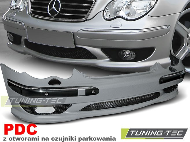 Передній бампер тюнінг обвіс Mercedes W203 стиль AMG C32 з PDC, фото 1